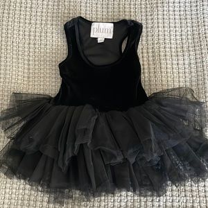 I Love Plum Little Girls Black Velvet Tutu